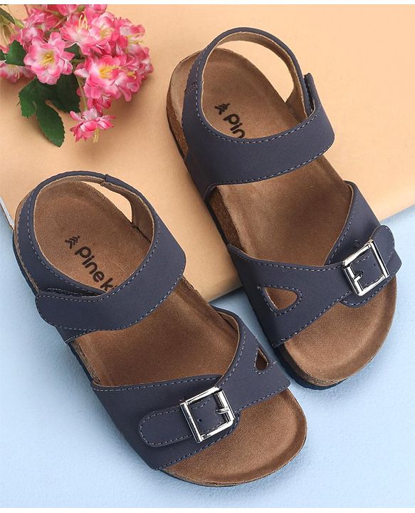 Pine Kids Sandals with Velcro Closure - Navy Blue