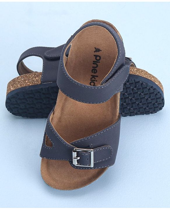 Pine Kids Sandals with Velcro Closure - Navy Blue