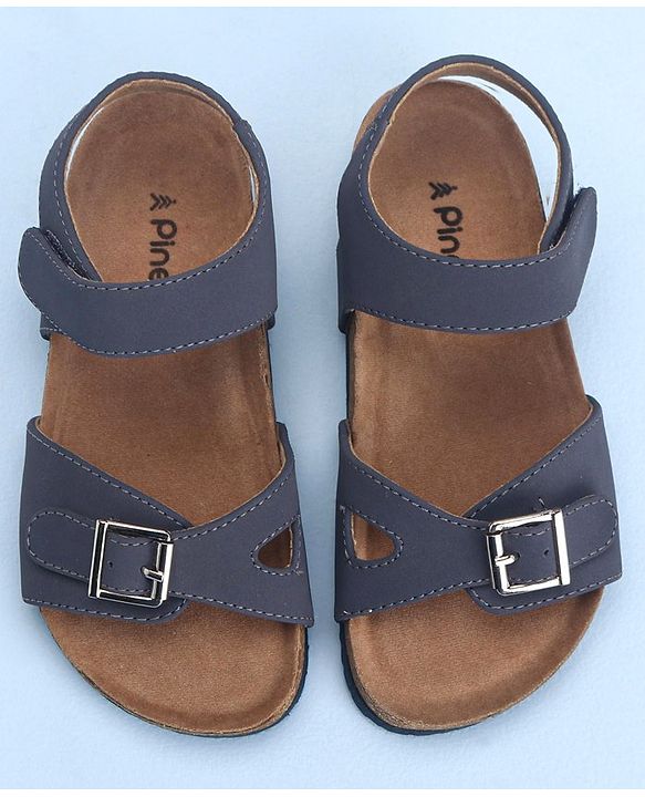 Pine Kids Sandals with Velcro Closure - Navy Blue