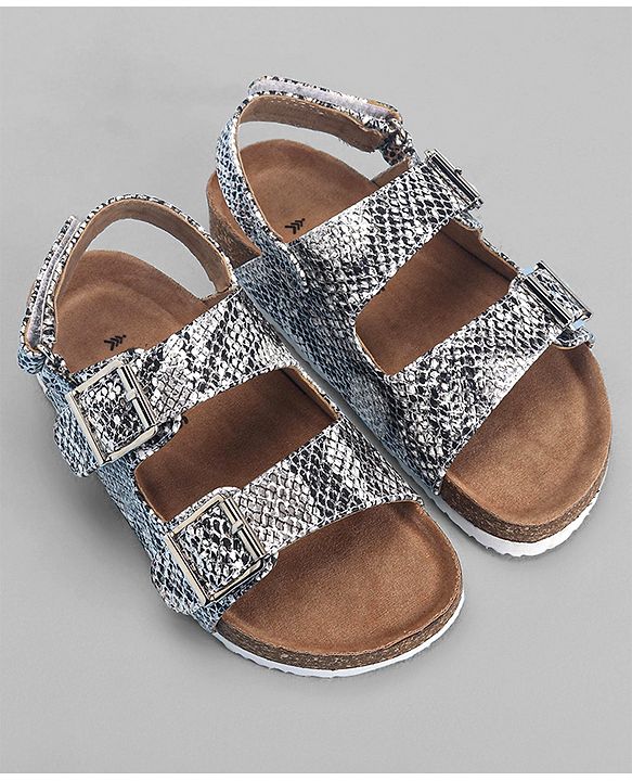 Pine Kids Sandals with Velcro & Buckle Closure - Silver