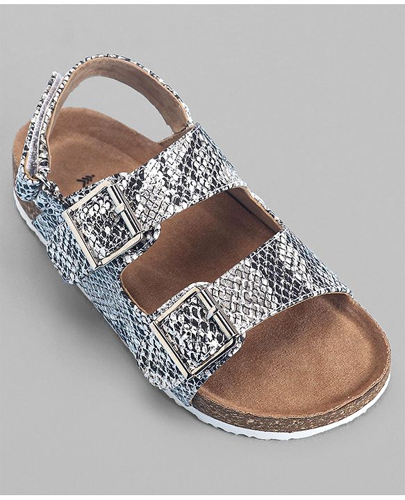 Pine Kids Sandals with Velcro & Buckle Closure - Silver