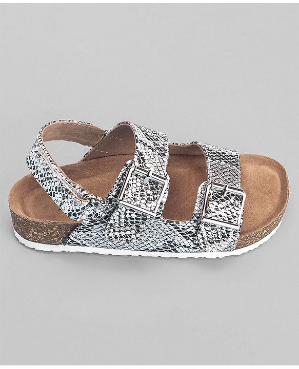 Pine Kids Sandals with Velcro & Buckle Closure - Silver