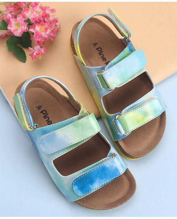 Pine Kids Sandals with Velcro Closure - Blue