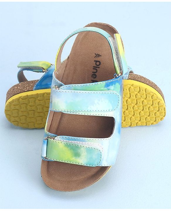 Pine Kids Sandals with Velcro Closure - Blue
