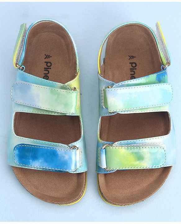 Pine Kids Sandals with Velcro Closure - Blue