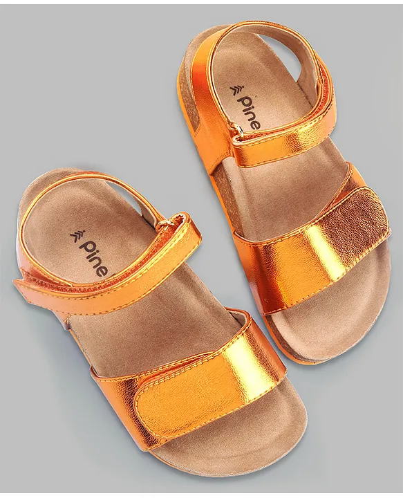 Orange discount velcro sandals