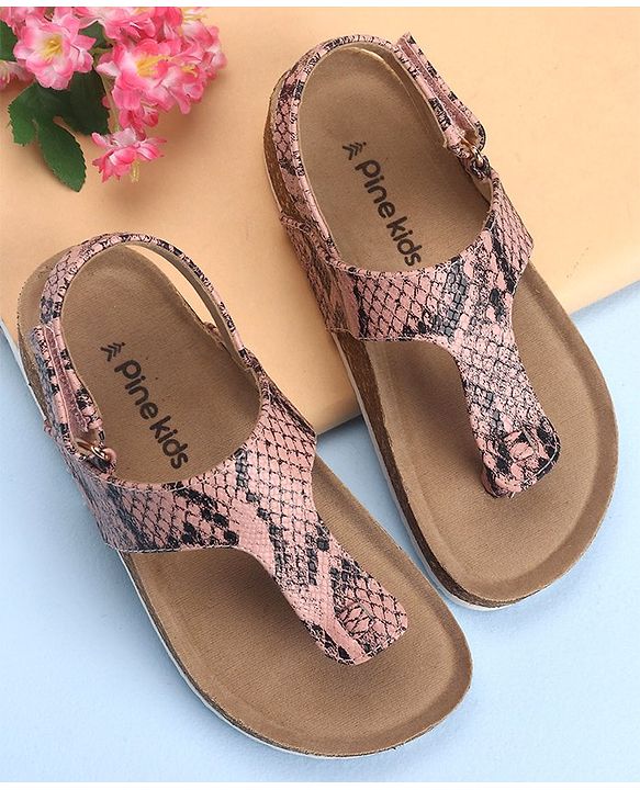 Pine Kids Casual Wear Sandals with Velcro Belt Closure - Light Pink