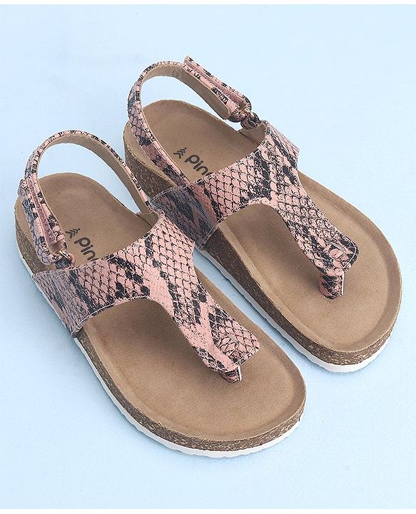 Pine Kids Casual Wear Sandals with Velcro Belt Closure - Light Pink