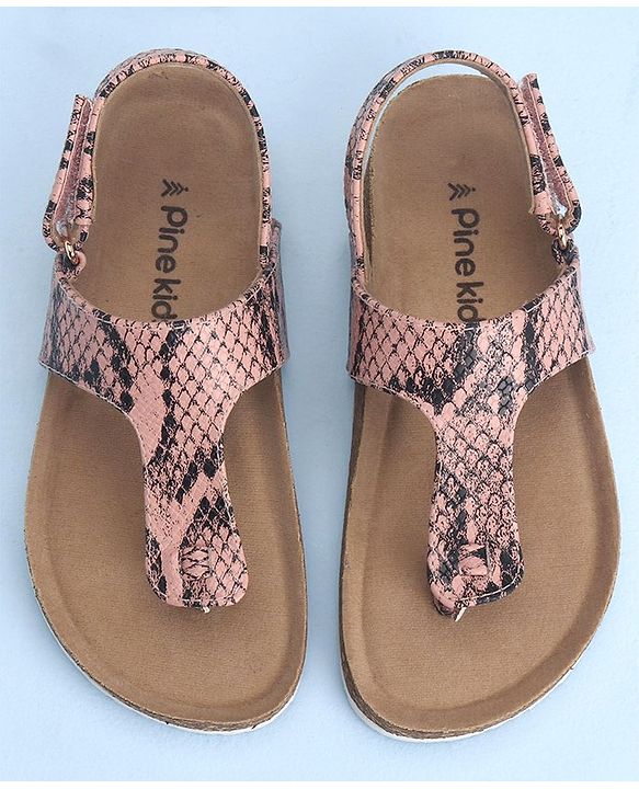 Pine Kids Casual Wear Sandals with Velcro Belt Closure - Light Pink