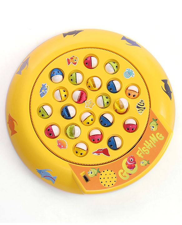 Babyhug Musical Fish Catching Game With Rotating Board 21 Fishes - Multicolour