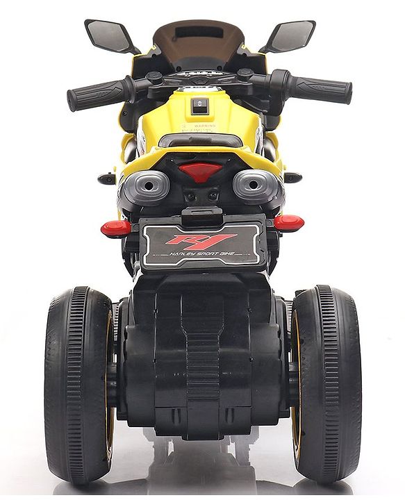 Babyhug Battery Operated Three Wheel Mini Bike With Music and Lights - Yellow