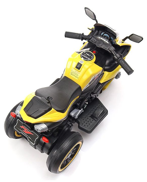 Babyhug Battery Operated Three Wheel Mini Bike With Music and Lights - Yellow