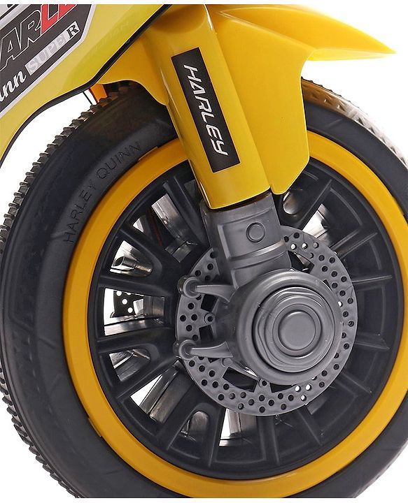 Babyhug Battery Operated Three Wheel Mini Bike With Music and Lights - Yellow