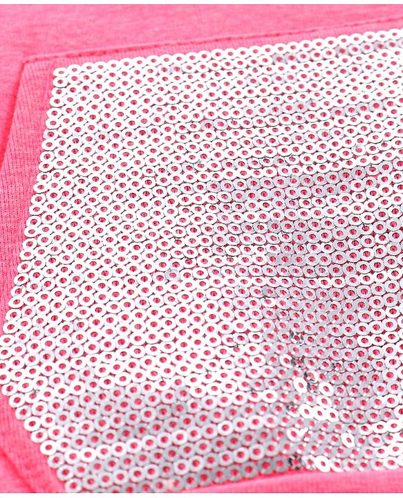 Babyhug 100% Cotton Knit Half Sleeves Text Printed Top and Striped Lounge Pant - Pink