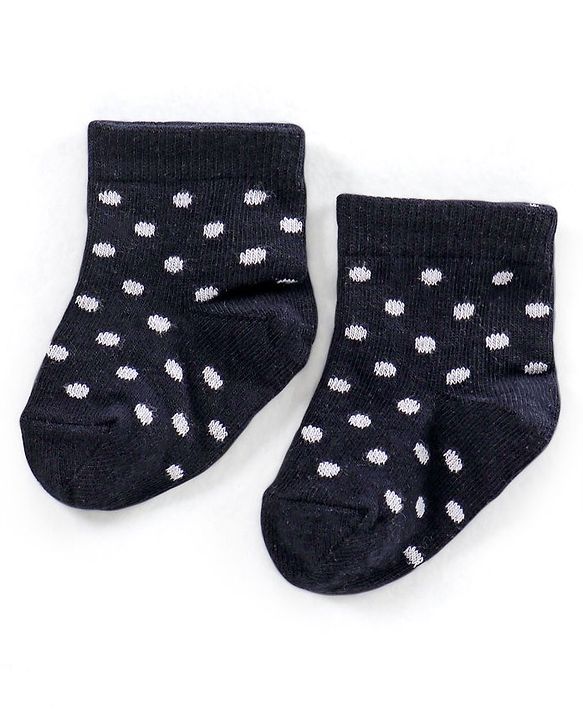 Cute Walk by Babyhug Non Terry Cotton Knit Ankle Length Anti Bacterial Socks Polka Dot Design Pack of 3 - Pink & Black