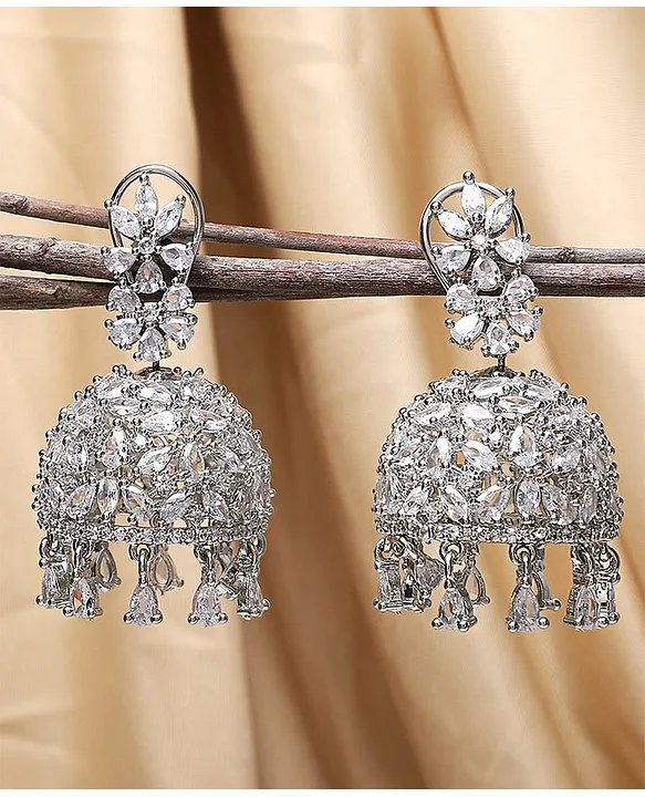 Matte Finish Elephants & Pearls Antique Earrings – alltrend.in