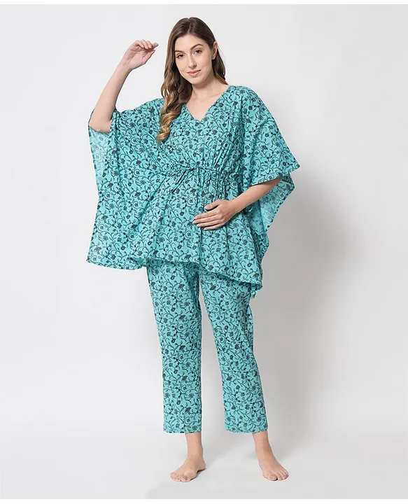 For Pregnant Women Pregnancy Breast Feeding Pajamas Suits 3 PCs/Set Printed  Maternity Nursing Sleepwear Breastfeeding Nightwear