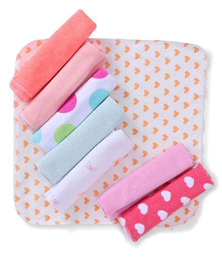 Babyhug Knit Wash Cloth Printed Pack of 8 (Color And Print May Vary)