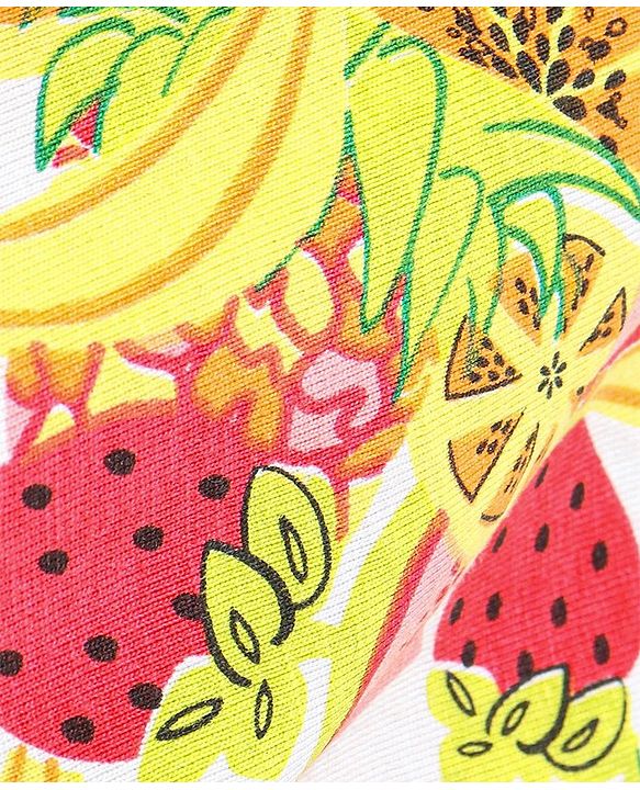Babyhug 100% Cotton Sleeveless Fruits Printed Onesie - Green Pink & Red
