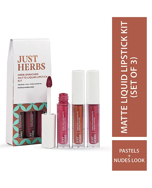 Just Herbs Liquid Lipstick Kit with Long Lasting Hydrating Lip