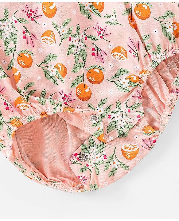 Babyhug 100% Cotton Sleeveless Onesie Floral Print - Pink