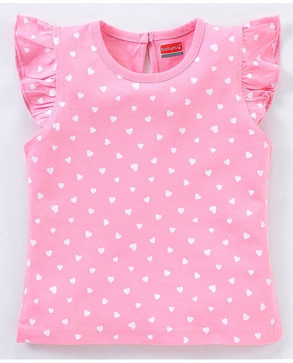 Babyhug Cotton Half Sleeves T-Shirt Tropical Graphic Print & Frill Detailing Pack of 3 - Green White & Pink