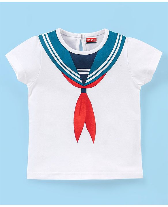 Babyhug 100% Cotton Half Sleeves  Pirate Themed Tee Pack of 3 - Red & White