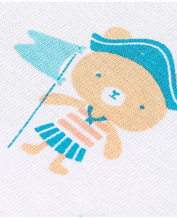 Babyhug 100% Cotton Half Sleeves  Pirate Themed Tee Pack of 3 - Red & White
