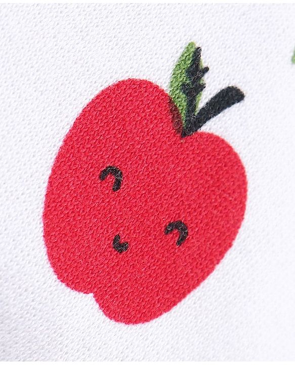 Babyhug 100% Cotton Apple Print Cap - White