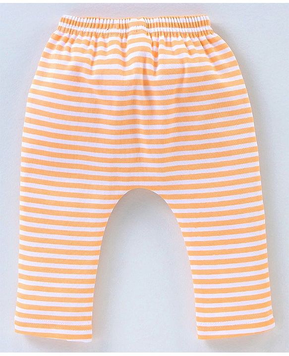 Babyhug 100% Cotton Half Sleeves Onesies with Leggings and Cap Mittens Booties Dino & Striped Print - Multicolour