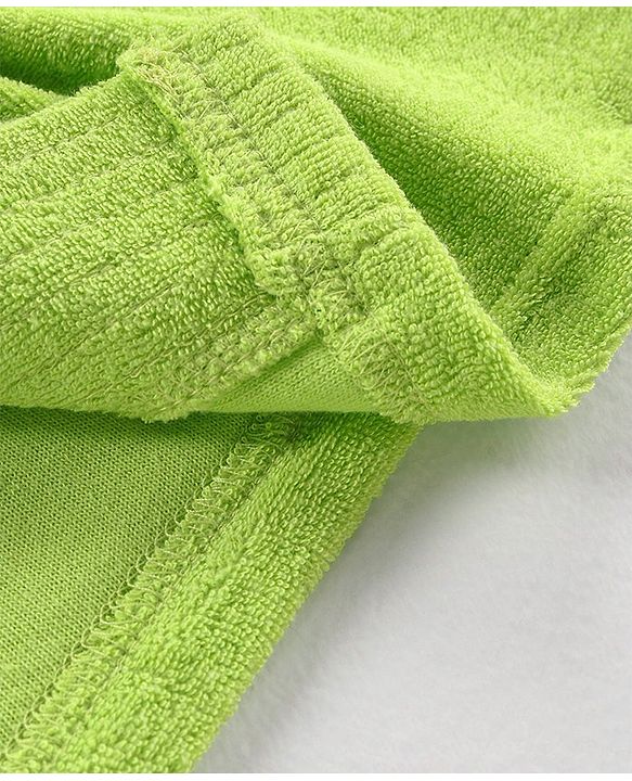 Babyhug Knit Terry Full Sleeves Without Hood Bath Robe with  Cow Patch - Green