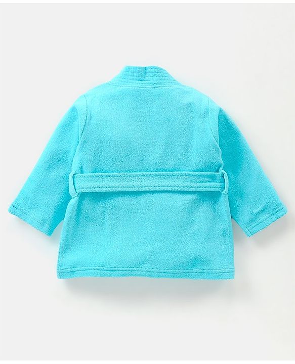 Babyhug Knit  Terry Full Sleeves   Bathrobe Star  Patch - Blue