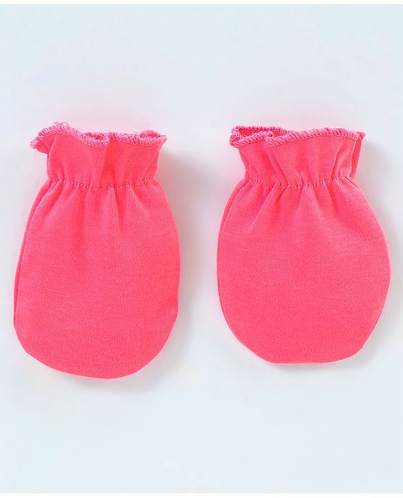 Babyhug 100% Cotton Mittens Pack of 3 - Multicolour
