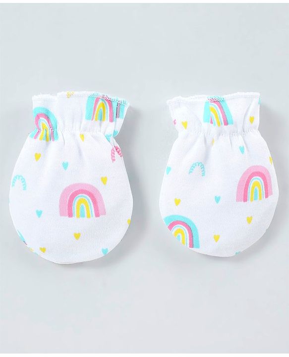 Babyhug 100% Cotton Mittens Pack of 3 - Multicolour