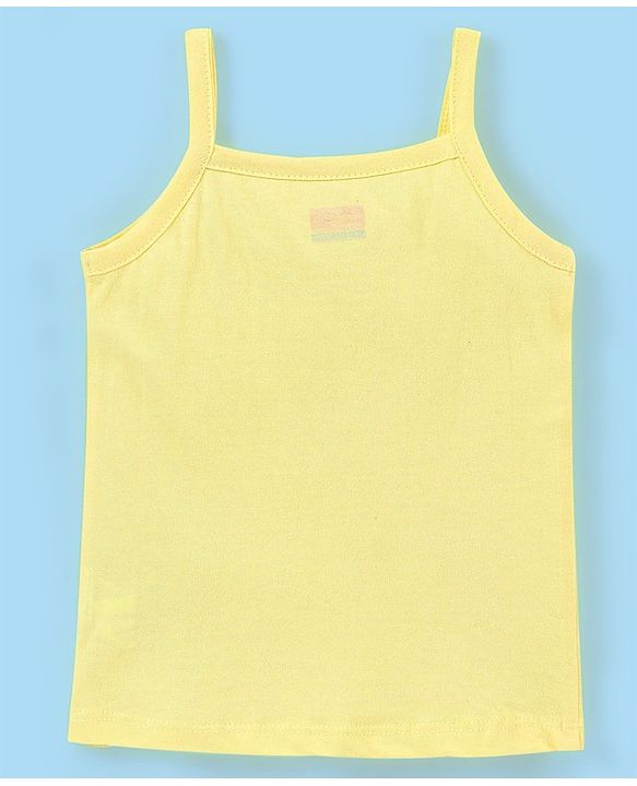Babyhug 100% Cotton Antibacterial  Sleeveless Slips Dot & Floral Print Pack Of 3- Yellow & Orange