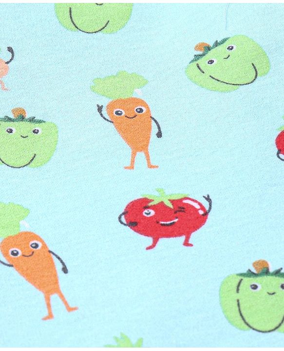 Babyhug 100% Cotton Antibacterial Full Sleeves Vests Bunny & Stripe Printed Pack of 3 - Peach & Blue