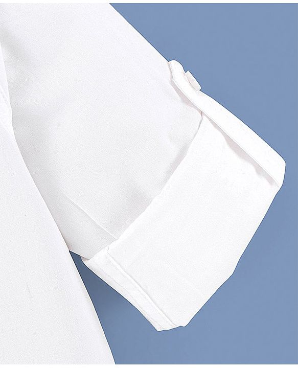 Pine Kids Cotton Full Sleeves Ultra Soft Washed Solid Color Shirt - White
