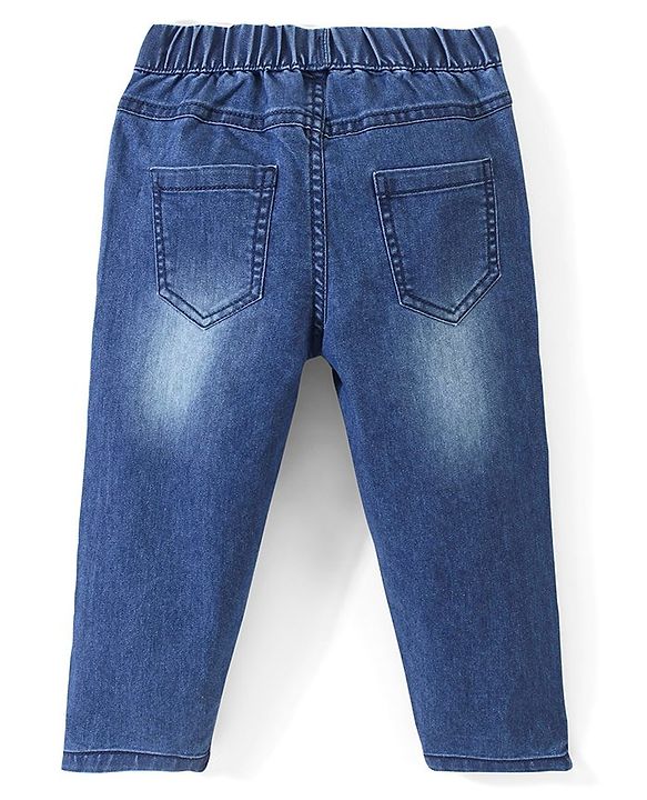 Pine Kids Cotton Elastane Three Fourth Length Jeggings - Mid Blue