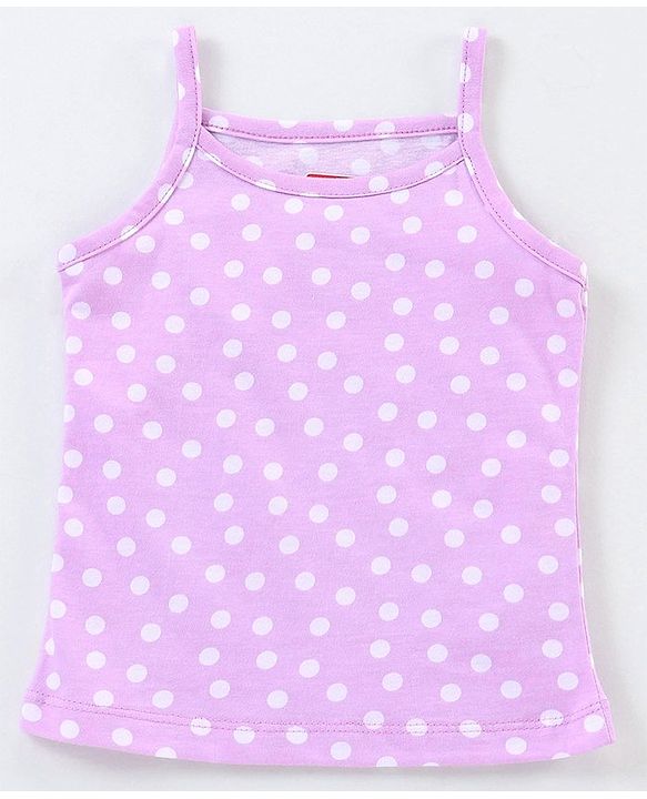Babyhug 100% Cotton knit Sleeveless Sea Horse & Dot Printed Slips Pack of 3 - Blue Pink & Purple