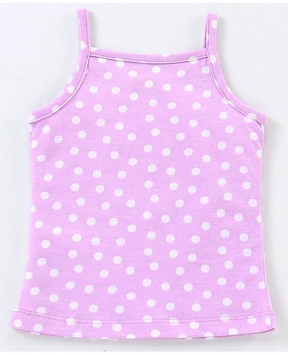 Babyhug 100% Cotton knit Sleeveless Sea Horse & Dot Printed Slips Pack of 3 - Blue Pink & Purple