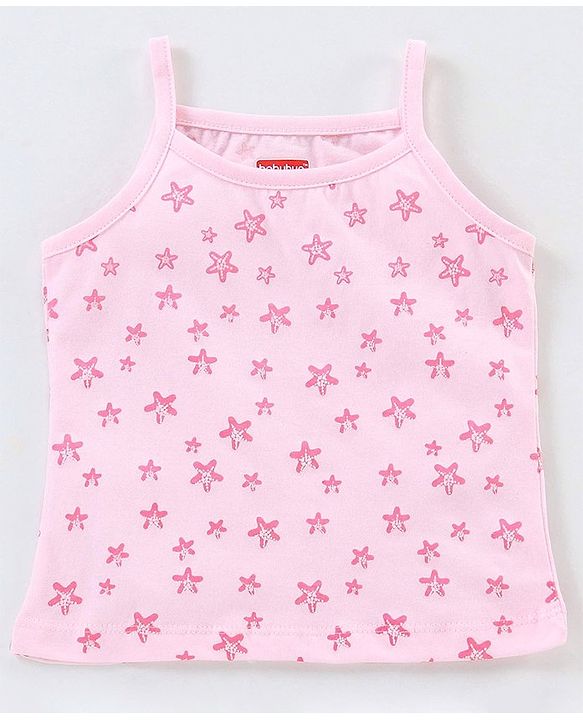 Babyhug 100% Cotton knit Sleeveless Sea Horse & Dot Printed Slips Pack of 3 - Blue Pink & Purple