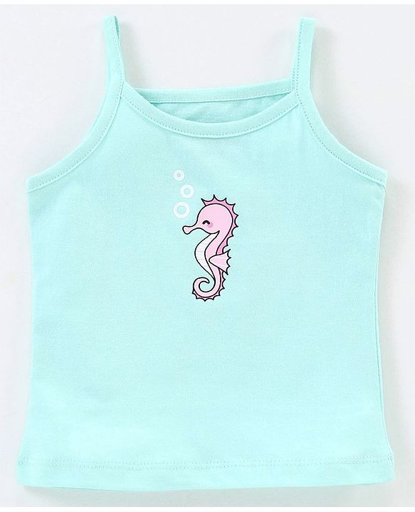Babyhug 100% Cotton knit Sleeveless Sea Horse & Dot Printed Slips Pack of 3 - Blue Pink & Purple