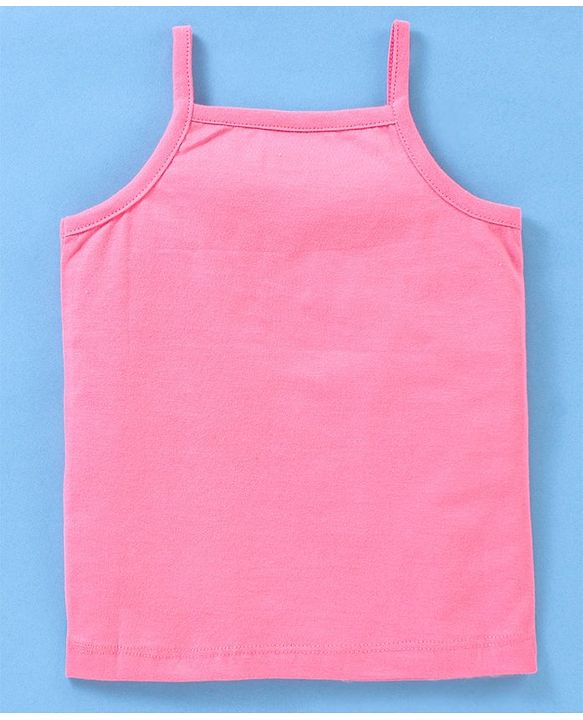 Babyhug 100% Cotton Sleeveless Striped Slips Floral Print Pack of 3 - Red & Pink