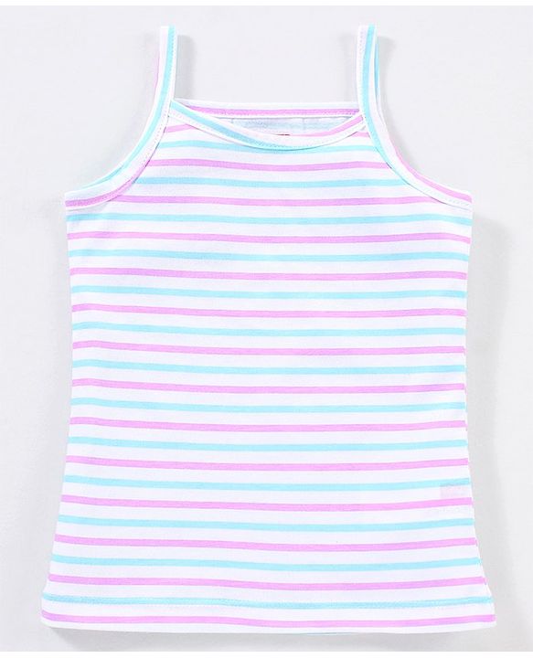 Babyhug 100% Cotton Sleeveless Slips Striped Pack of 5 - Blue & Pink