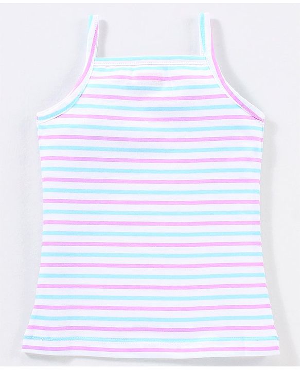 Babyhug 100% Cotton Sleeveless Slips Striped Pack of 5 - Blue & Pink