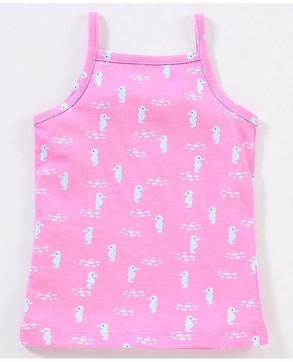 Babyhug 100% Cotton Sleeveless Slips Striped Pack of 5 - Blue & Pink