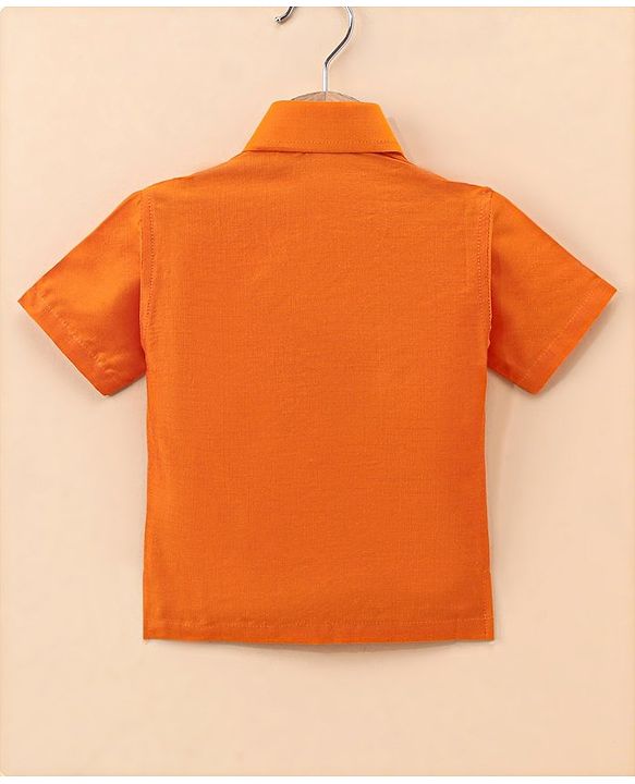 Babyhug Half Sleeves Shirt & Mundu Set - Orange