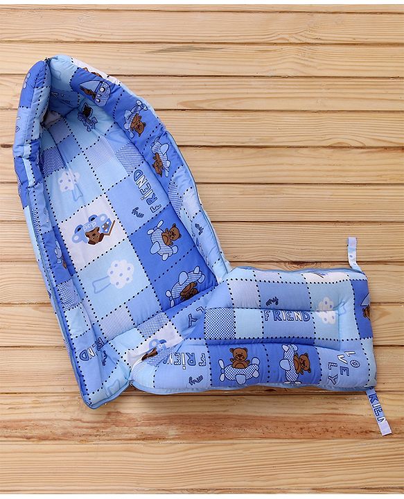 Babyhug Cotton lovely Friends Print Sleeping Bag - Blue