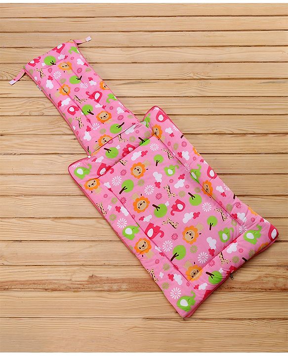 Babyhug Cotton Jungle Safari Print Sleeping Bag - Pink