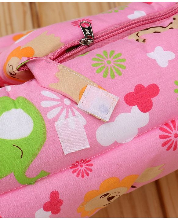 Babyhug Cotton Jungle Safari Print Sleeping Bag - Pink